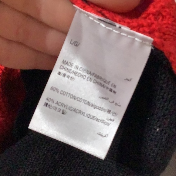 Charter Club NWT - Sz L - Deep Black color block core cotton sweater - Picture 4 of 5